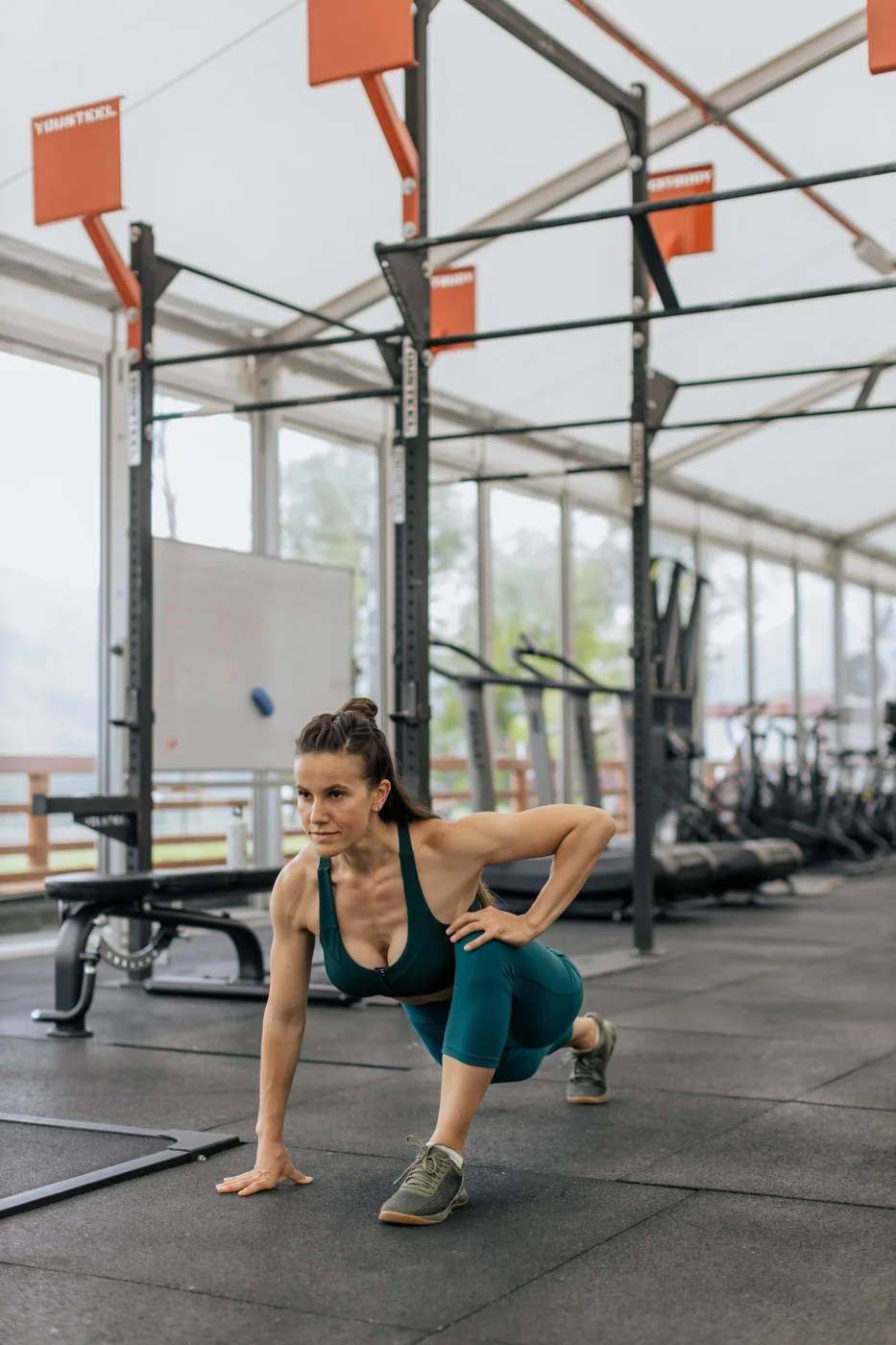 Woman wearing an exercise tank top