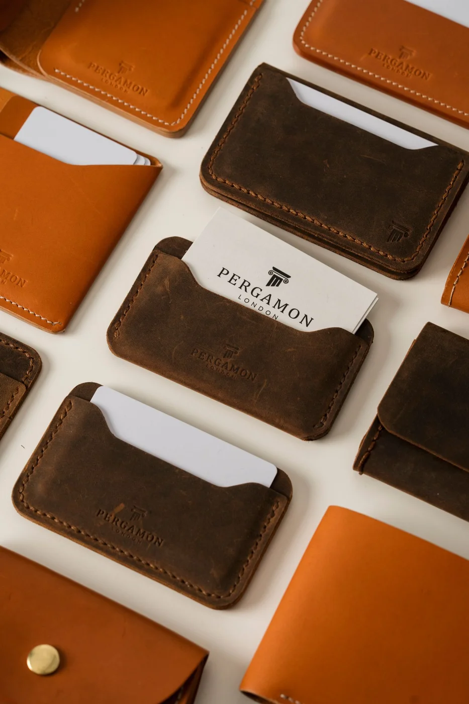 Slim cardholders laid side by side