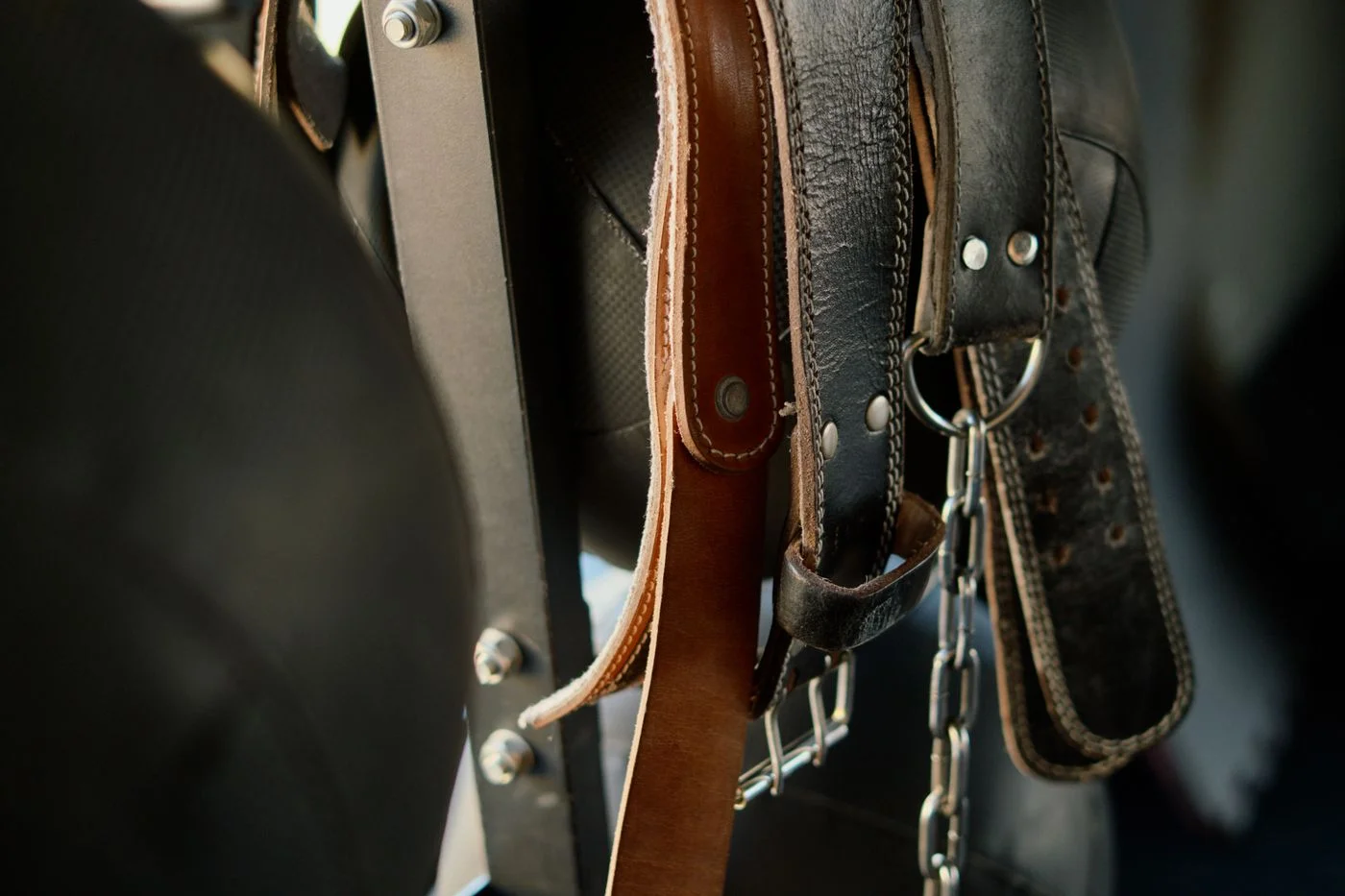 Close up of Leather Belts