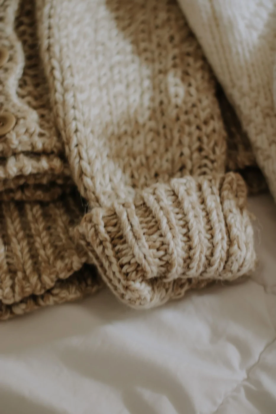 Close-up of Knitwear on White Background