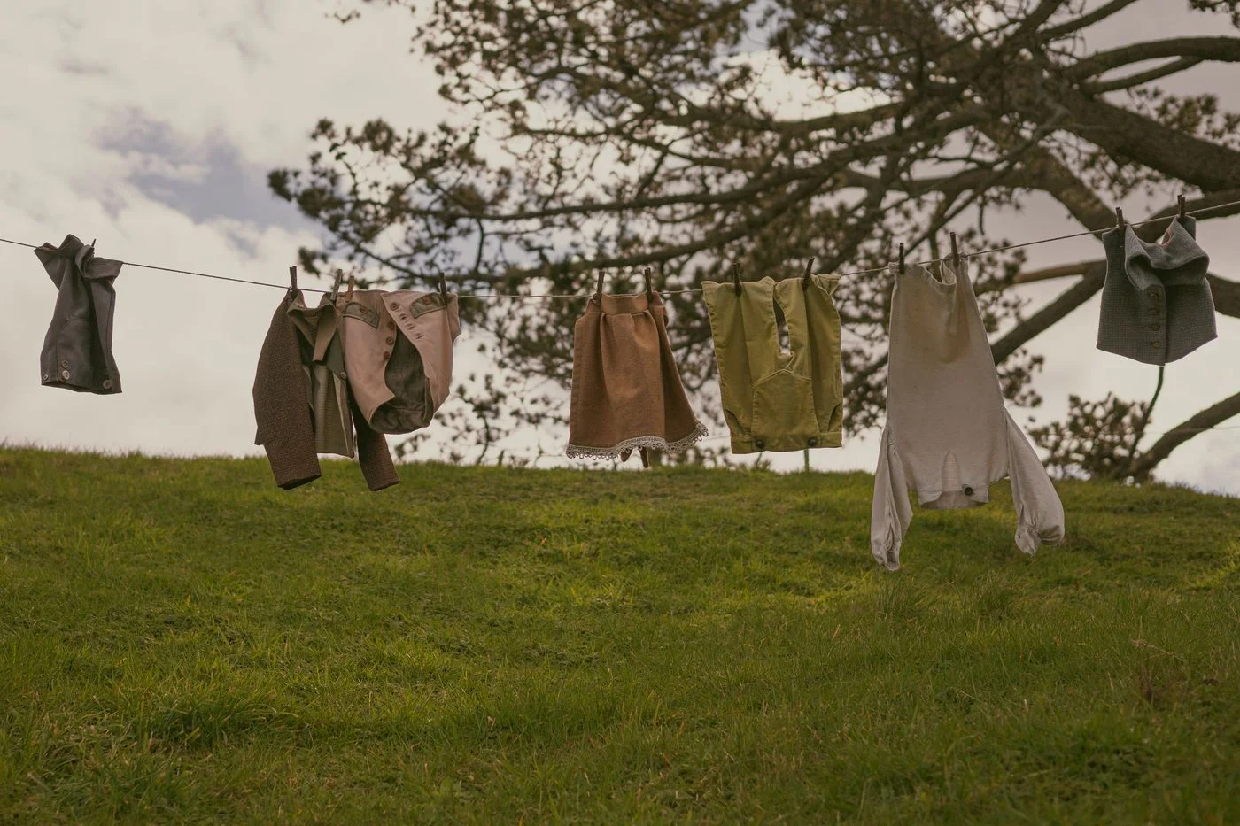 Clothes Drying on Field